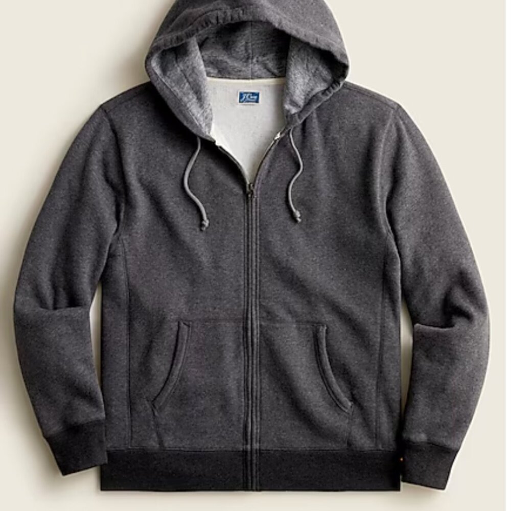 J.Crew Marled Double Brushed Fleece Full Zip Sweatshirt Hoodie